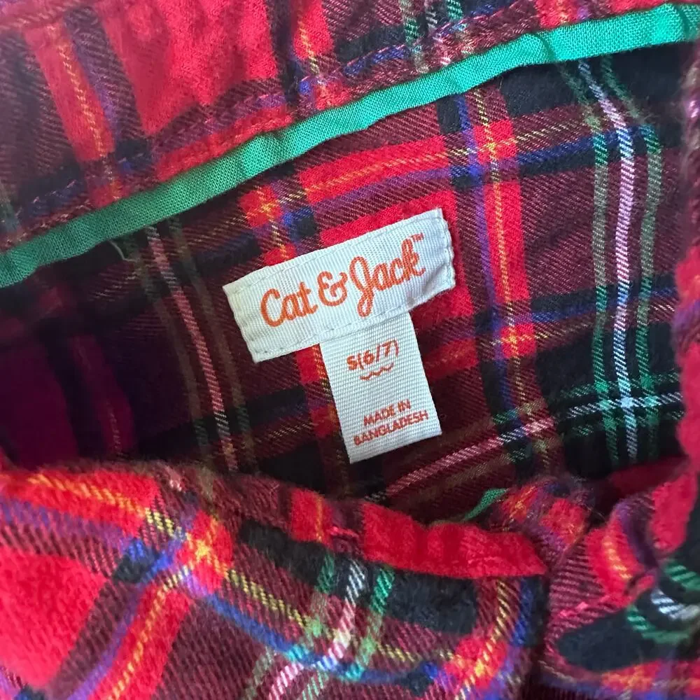 Cat & Jack Plaid Holiday Dress Shirt Bundle - Size Small